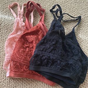 ALL 3 are SOLD. Aerie lace triangle bralette